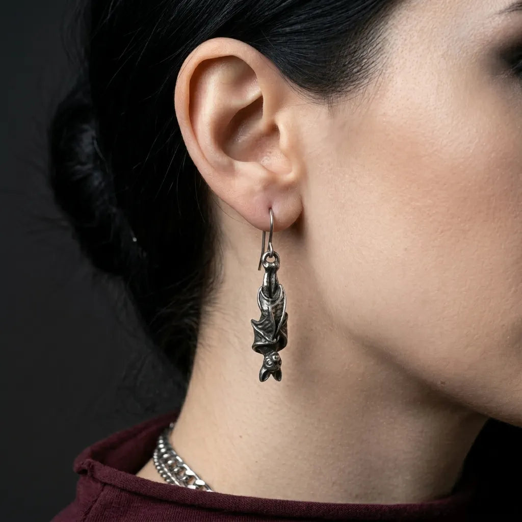 The Upside Down Bat Earrings