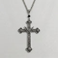 Gothic Bat Filigree Cross Pendant Necklace