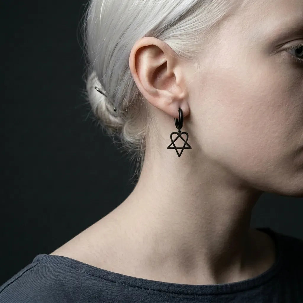 Heartagram Hoop Earrings