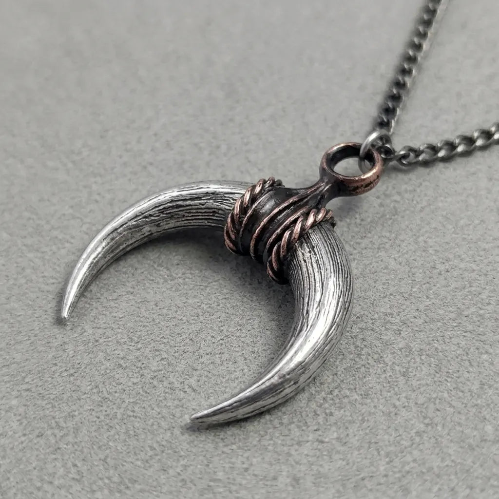 Tusk Horn Crescent Wrap Necklace