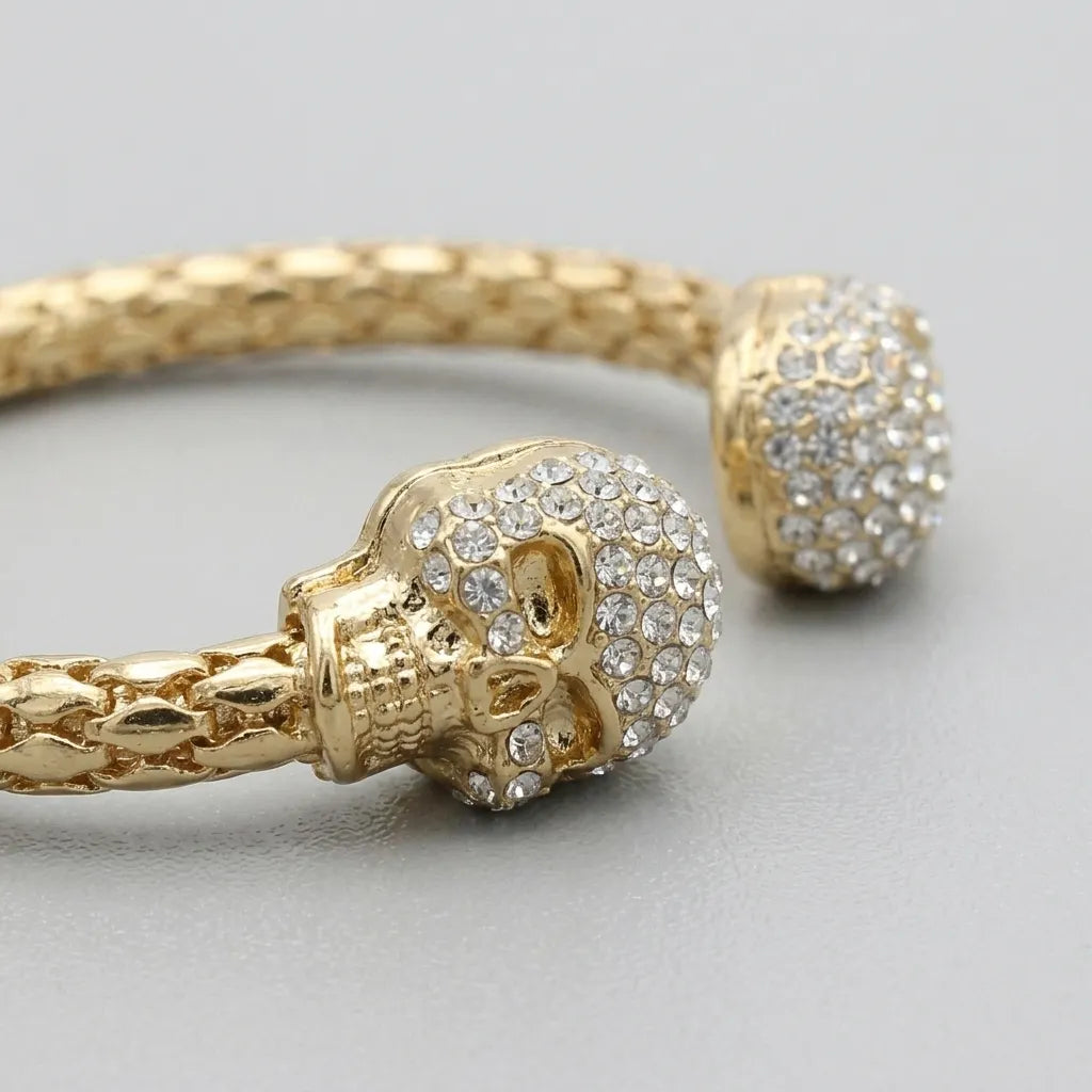 Glam Skull Open Cuff Bracelet