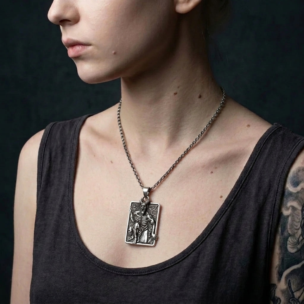 Devil Tarot Card Necklace