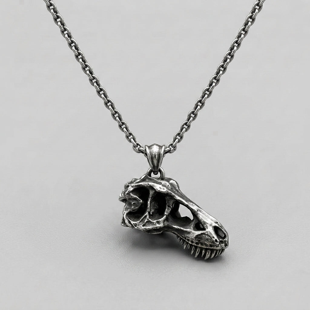 T-Rex Skull Pendant Necklace