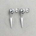 Gothic Skull Spike Drop Stud Earrings