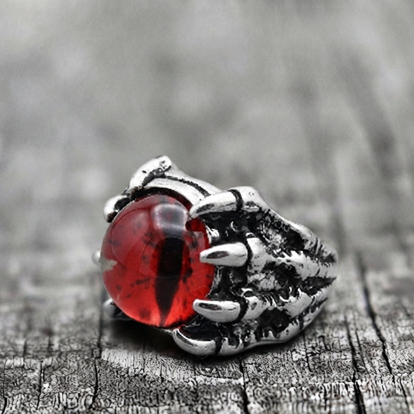 Dragon Claw Red Evil Eye Ring