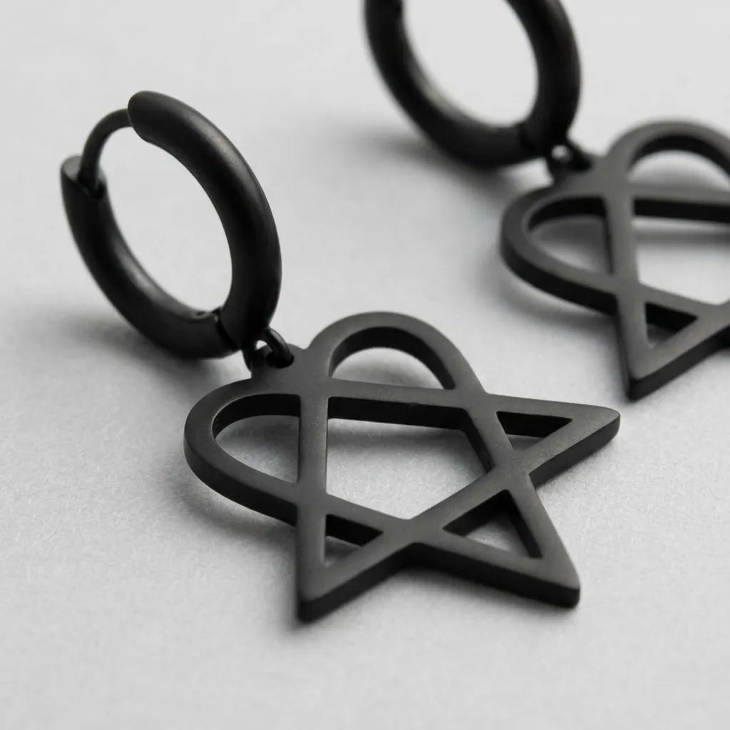 Heartagram Hoop Earrings