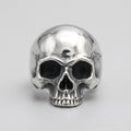 Classic Half-Jaw Skull Wide Band Ring