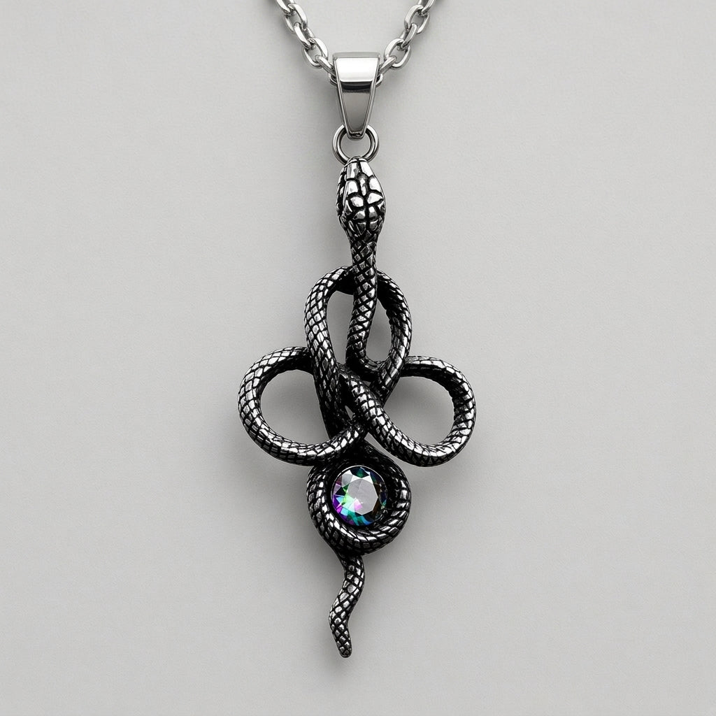 Serpent Knot Gem Necklace