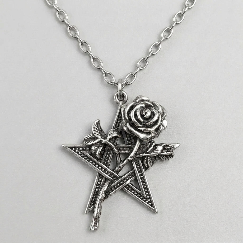 Dark Magic Rose Necklace
