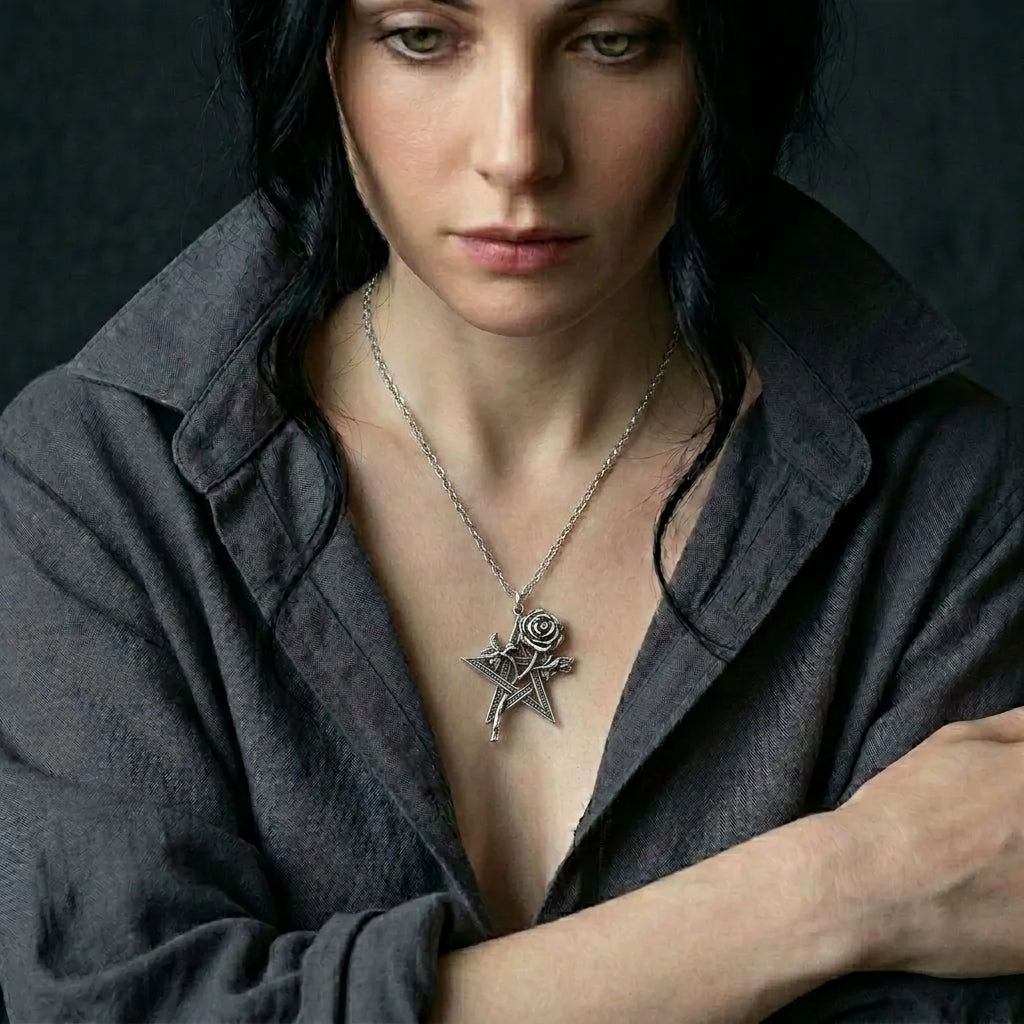Dark Magic Rose Necklace