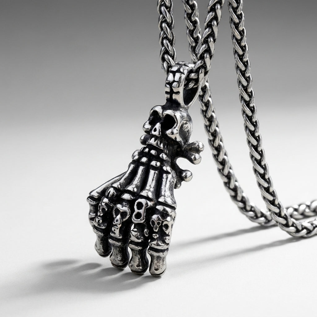 Skeleton Hand Pendant Necklace