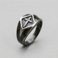 Brushed Cross Signet Ring