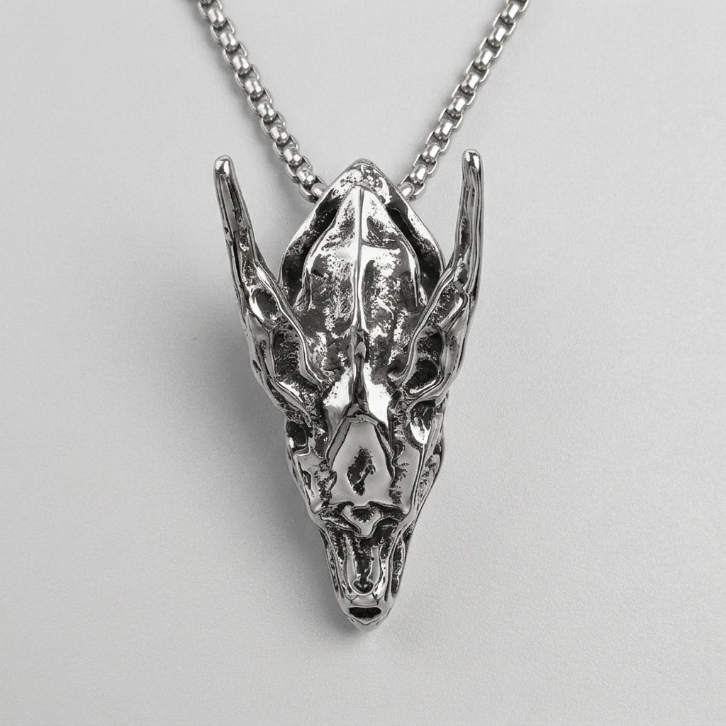 Forsaken Dragon Skull Gothic Necklace