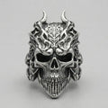 Horned Demon Skull Warrior Ring