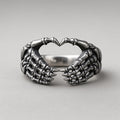 Skeleton Hands Heart Ring