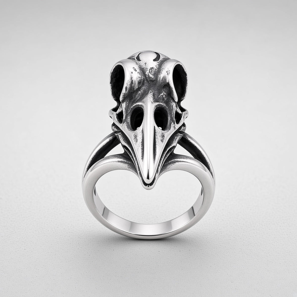 Raven Skull Beak Ring