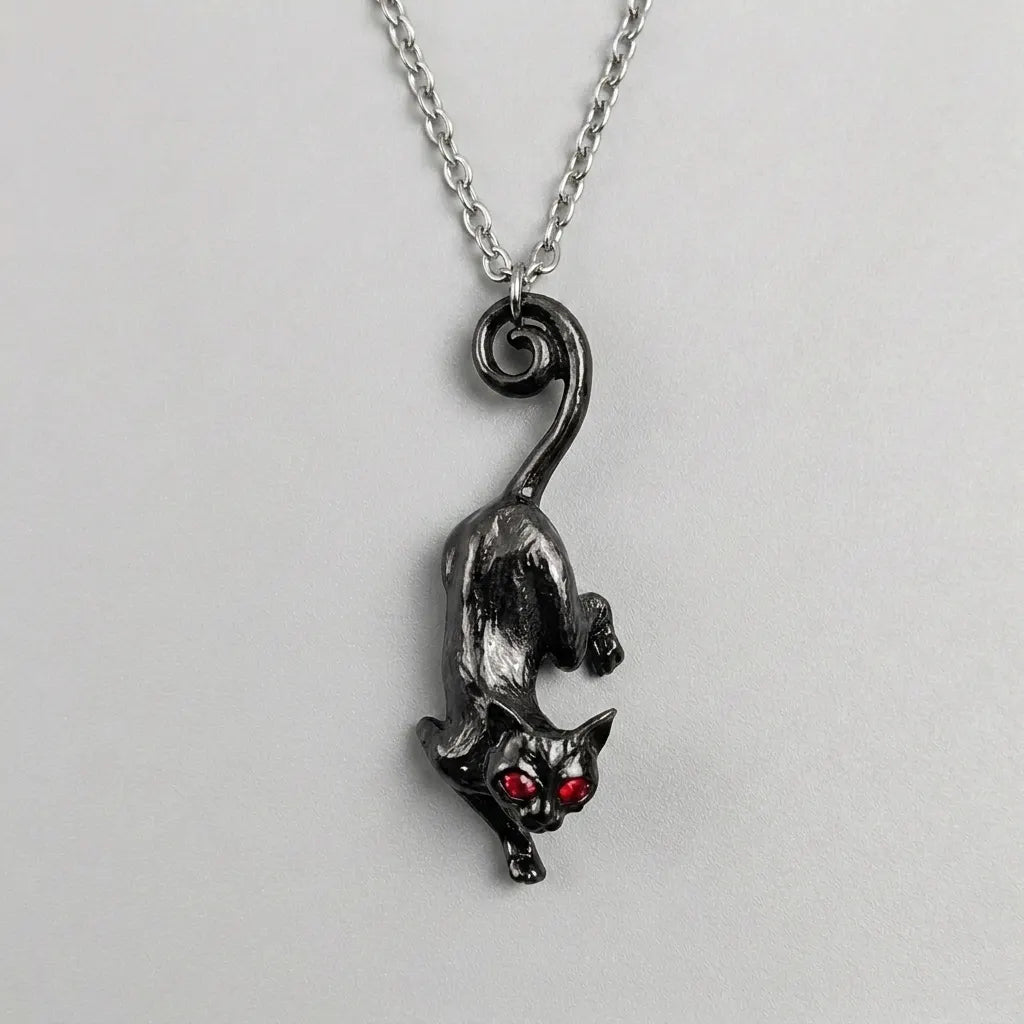 Cursed Shadow Cat Blood Eye Necklace