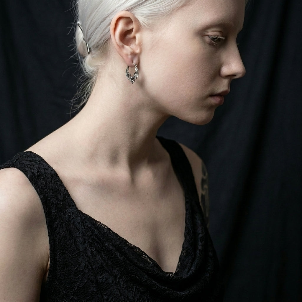 Moon fang Bat Earrings
