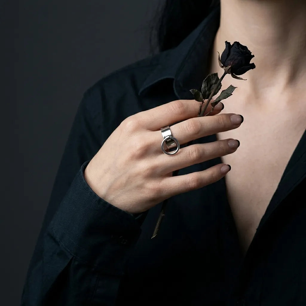 Modern Goth Minimalist Ring