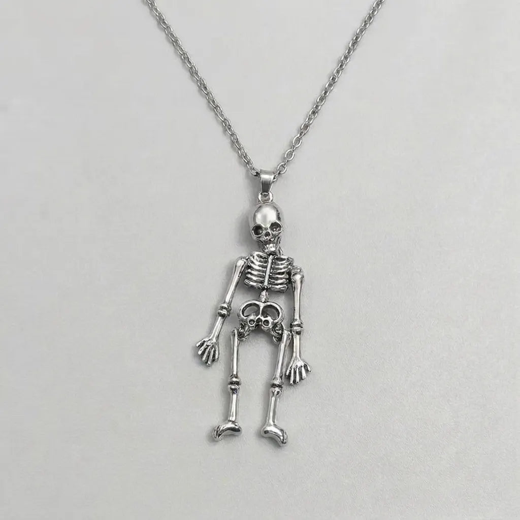 Articulated Skeleton Gothic Pendant Necklace