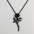 Eternal Black Rose Stem Necklace
