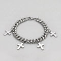 Trinity Cross Charm Layered Chain Bracelet