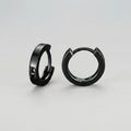 Studded Black Goth Hoops Earrings