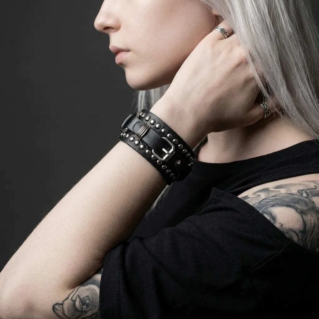 Rocker Wrap Leather Bracelet