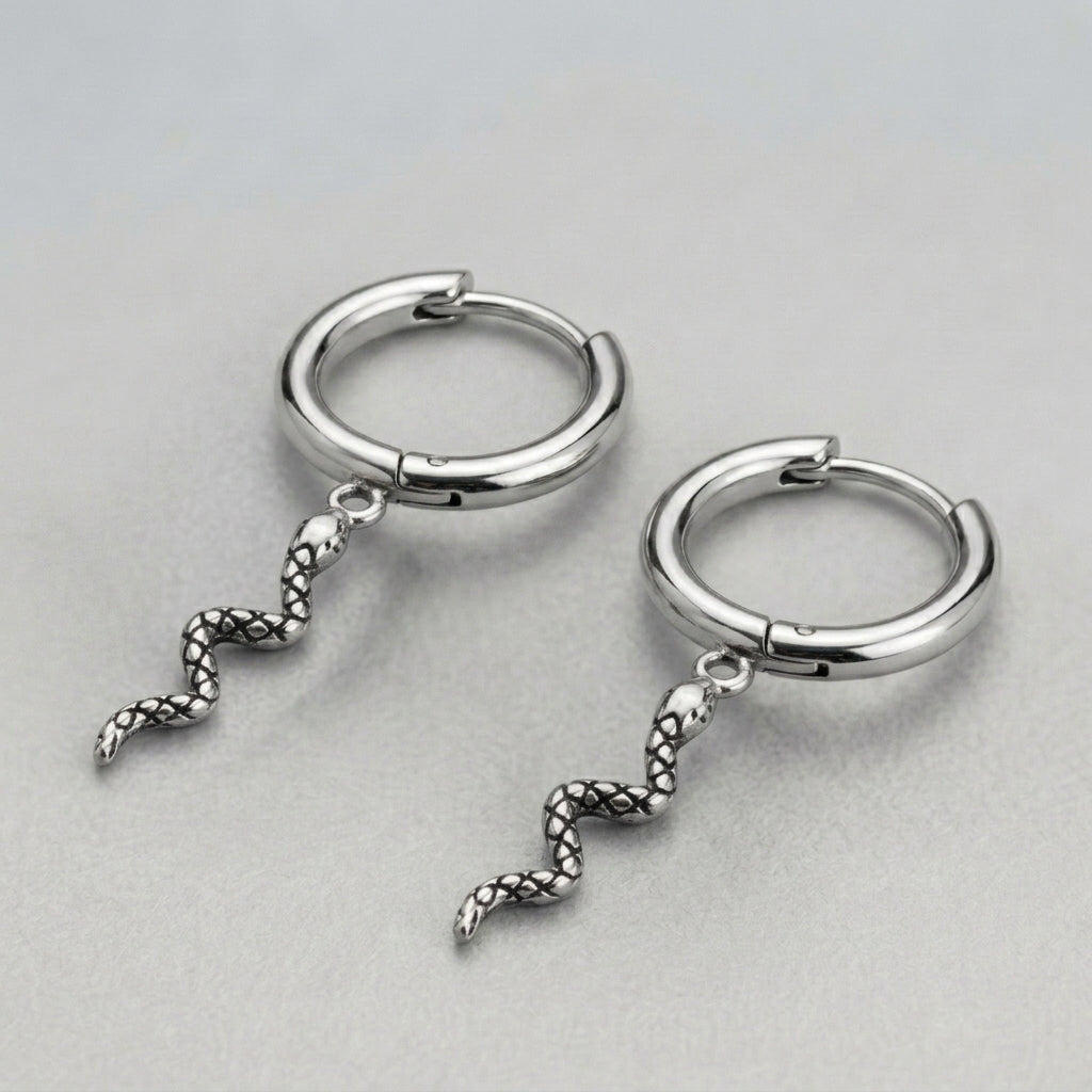 Serpent Relic Hoops Earrings