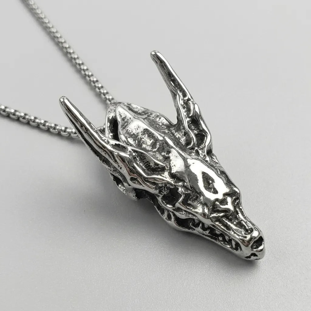 Forsaken Dragon Skull Gothic Necklace