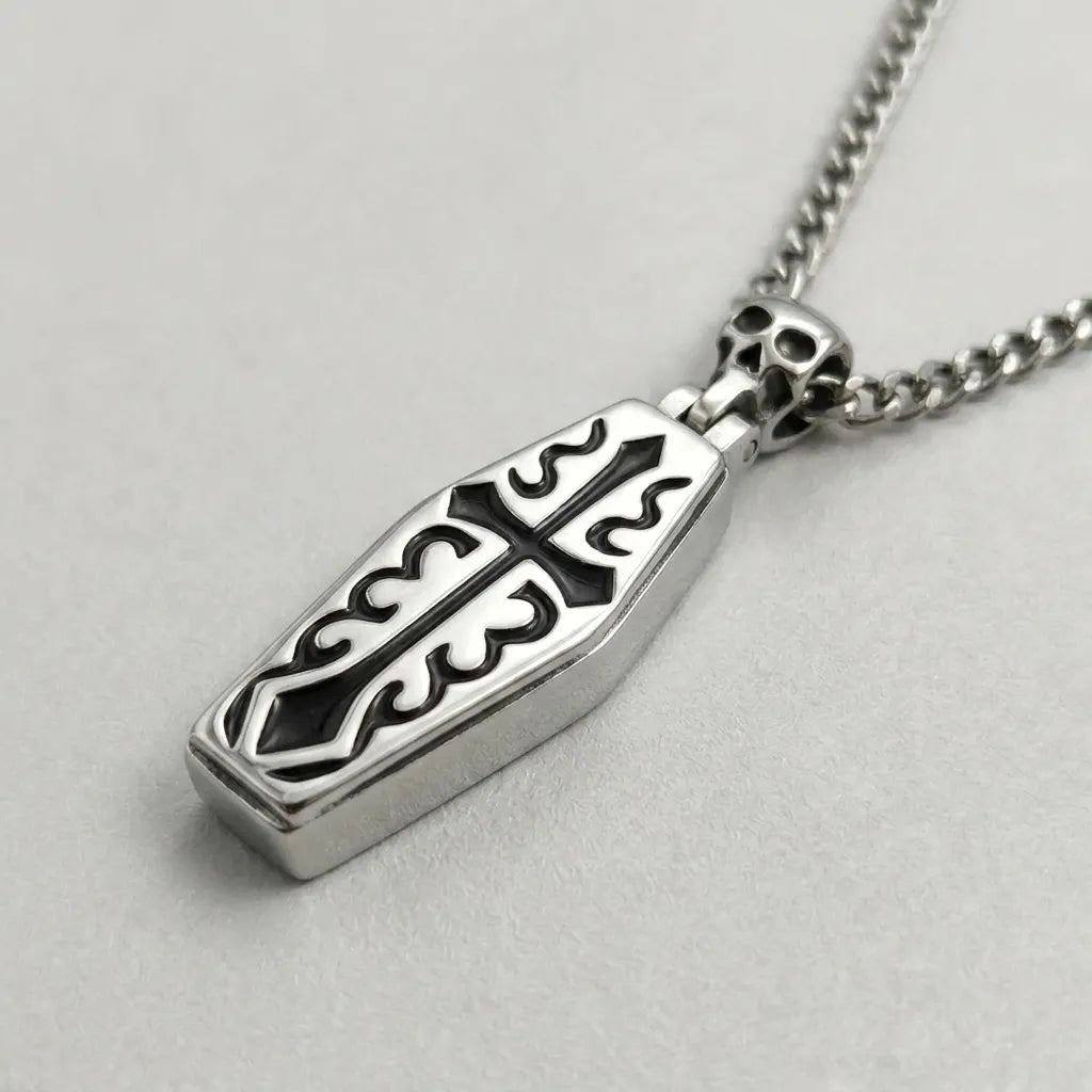 Cursed Casket Cross Dark Necklace