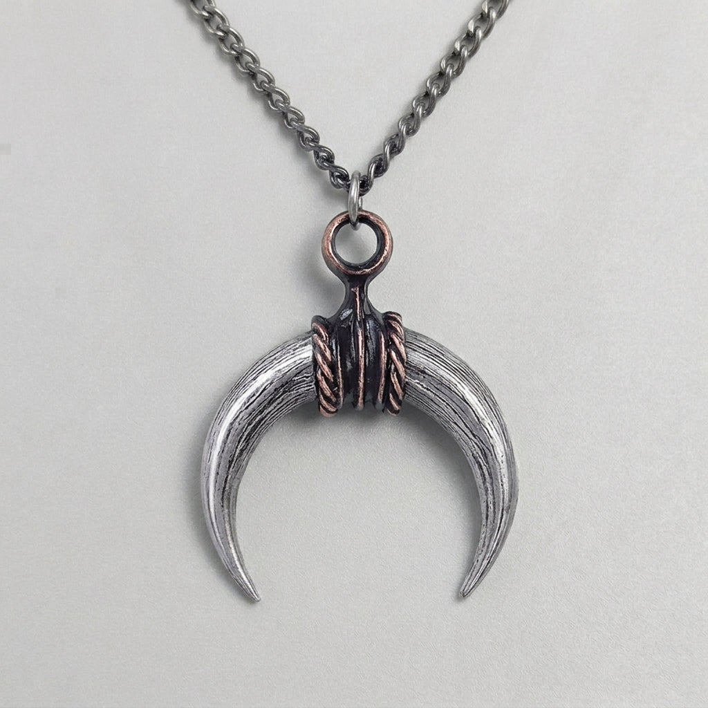 Tusk Horn Crescent Wrap Necklace