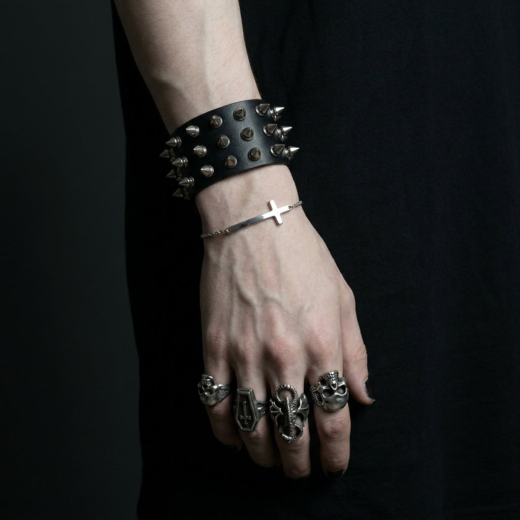Silver Cross Charm Delicate Chain Bracelet