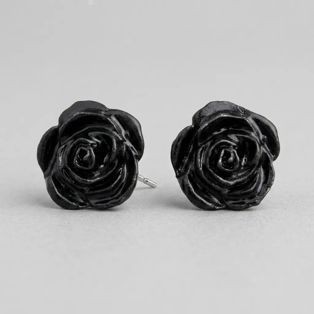 Eternal Black Rose Earrings