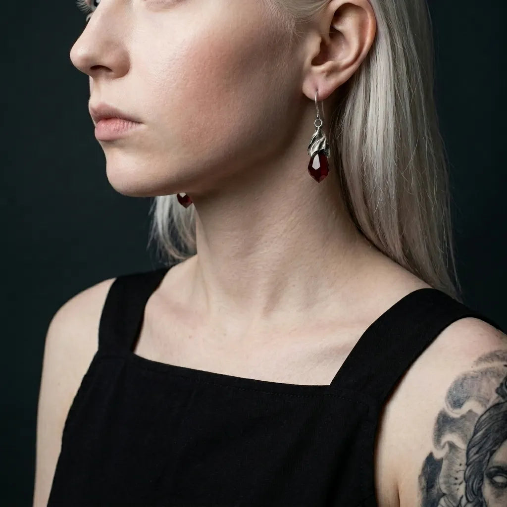 Blood Crystal Earrings