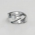 Double Lightning Bolt Open Band Ring