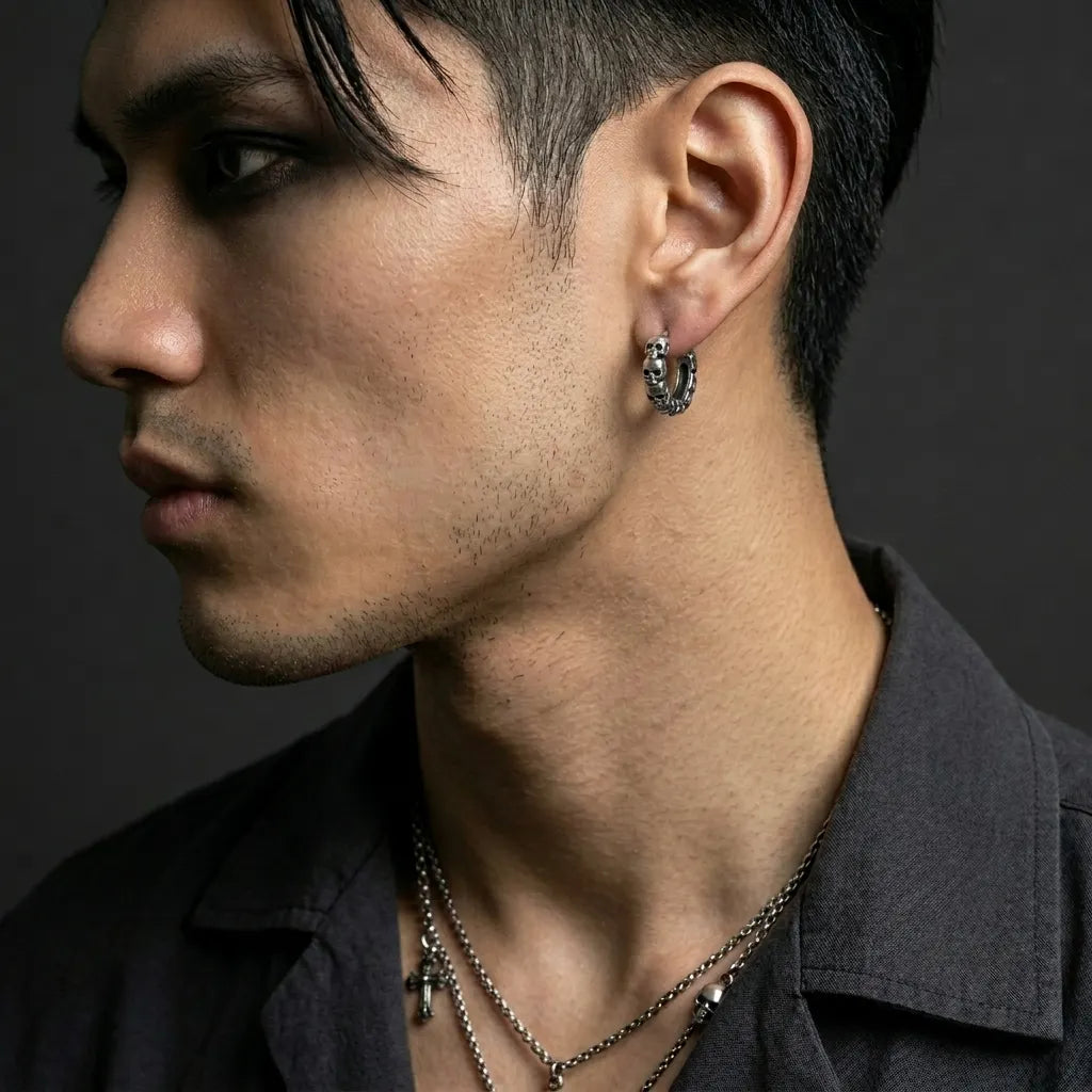 Skull Stack Hoops Earrings