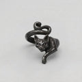 Witches Black Cat Wrap Ring