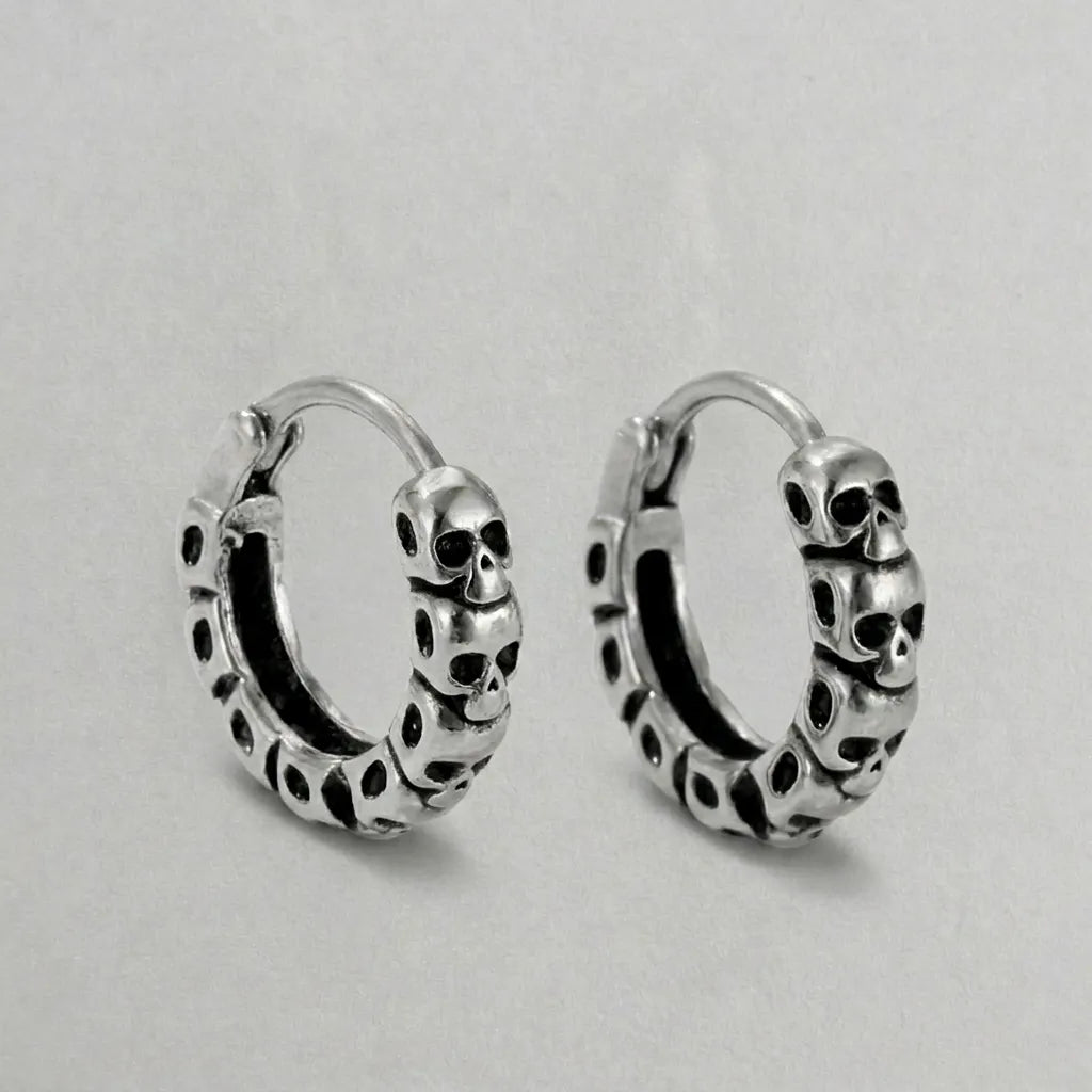 Skull Stack Hoops Earrings