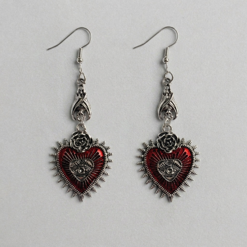 Sacred Heart Eye Earrings