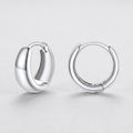 Silver Dome Huggie Earrings