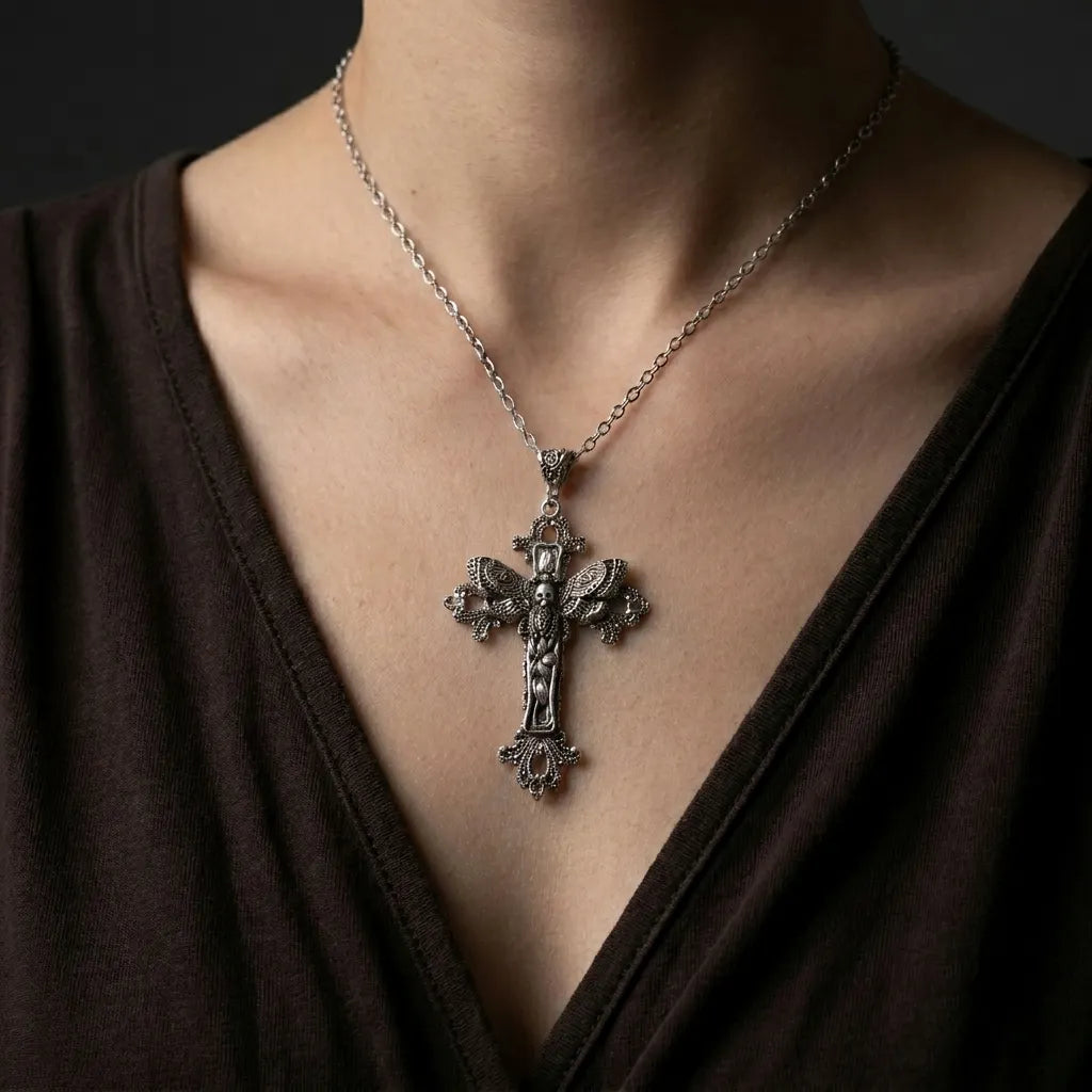 Death wing Cross Necklace
