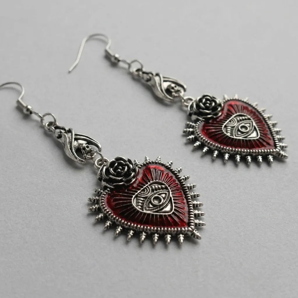 Sacred Heart Eye Earrings