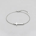 Silver Cross Charm Delicate Chain Bracelet