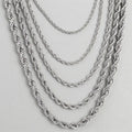 Silver Rope Chains Twisted Rope Chain Necklace