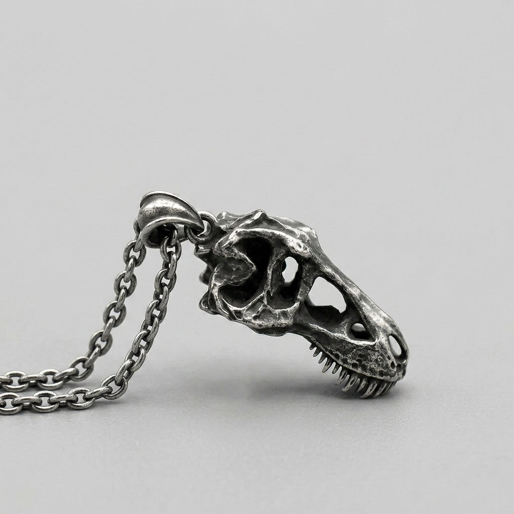 T-Rex Skull Pendant Necklace