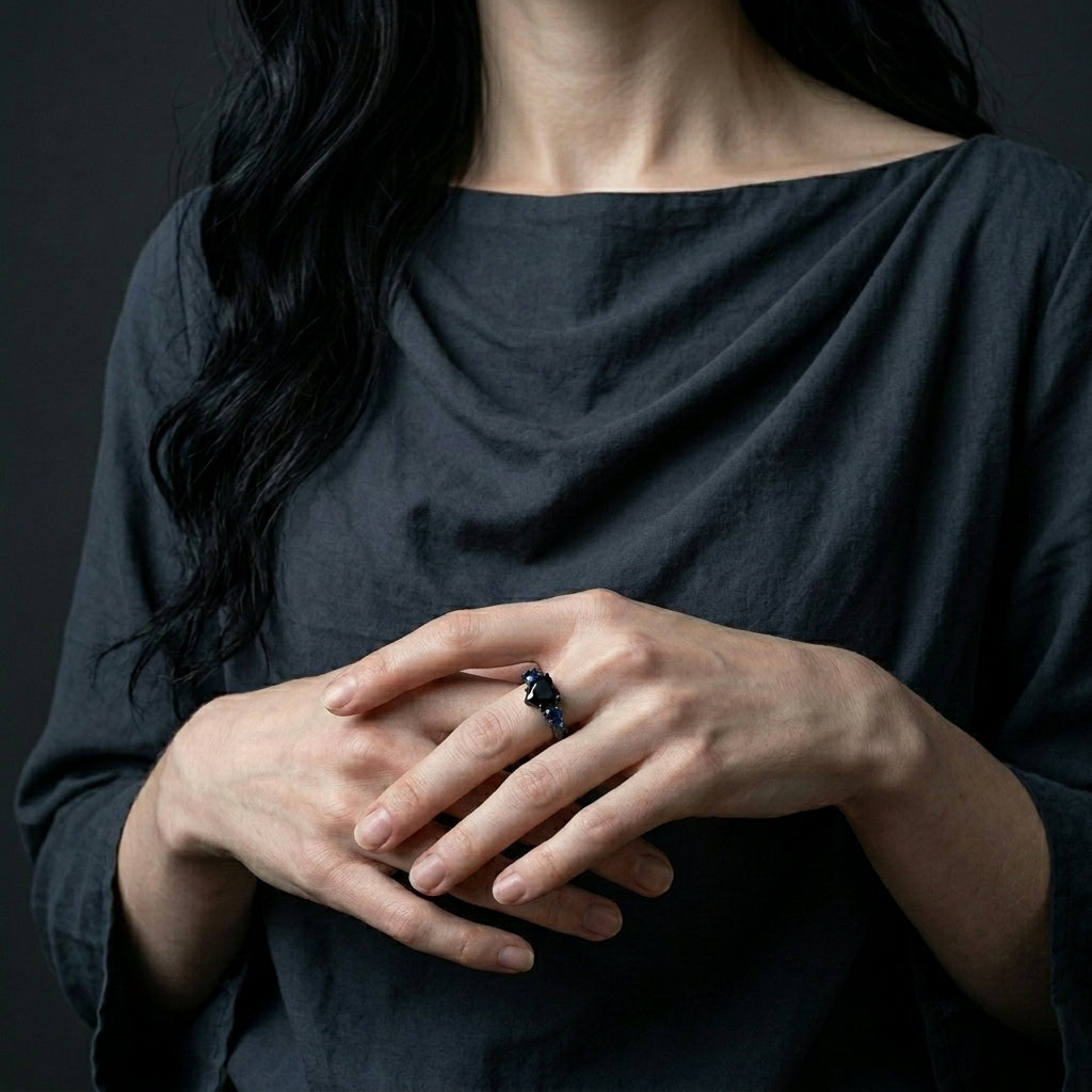 Black Diamond Gothic Ring