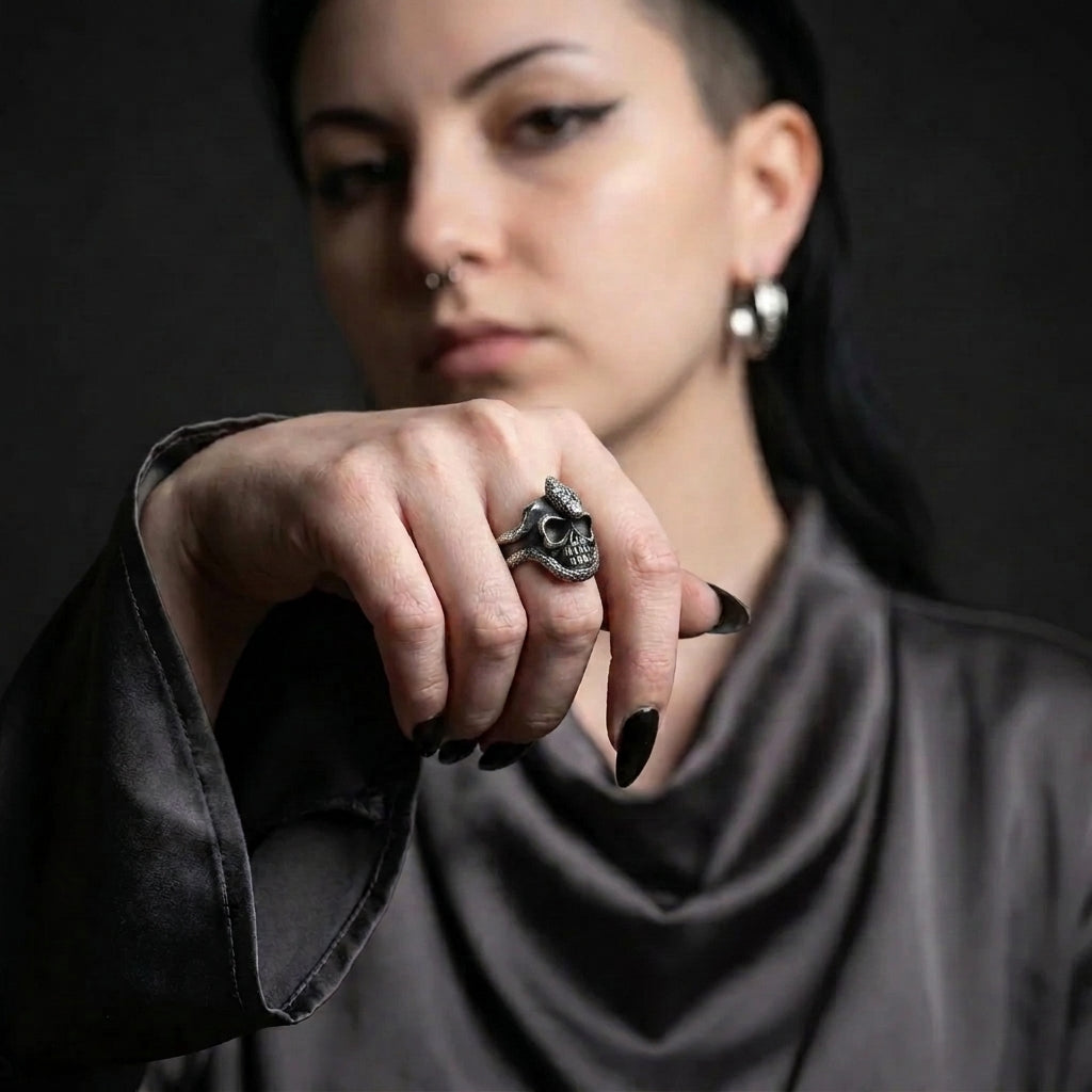 Snake and Skull Ring