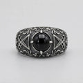 Black Onyx Sigil of Lucifer Baroque Ring