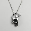 Cracked Moon Skull Pendant Necklace